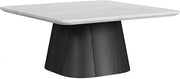 Furnifact White and Black Coffee Table Modern Design Durable Finish Single Piece Versatile Centerpiece Ideal for Living Room or Office Decor