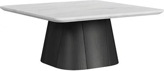 Furnifact White and Black Coffee Table Modern Design Durable Finish Single Piece Versatile Centerpiece Ideal for Living Room or Office Decor