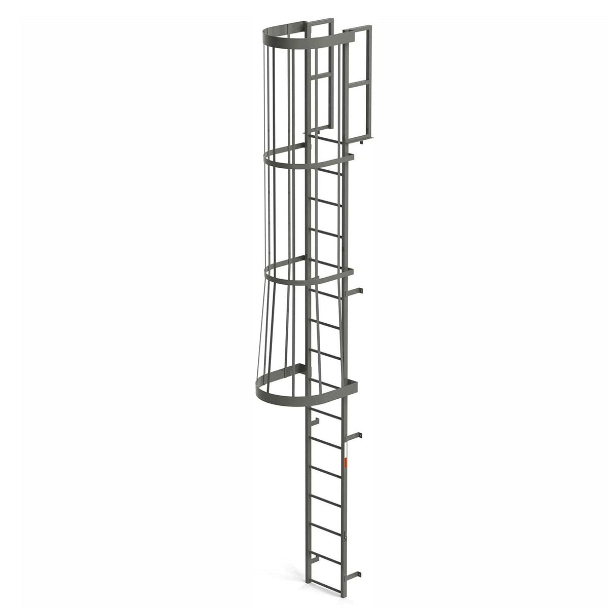 EGA Steel Fixed Cage Ladder by EGA Products – 44.25"L x 31"W x 50"H, Alloy Steel, Gray, Model FC16