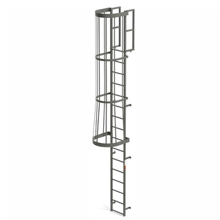 EGA Steel Fixed Cage Ladder by EGA Products – 44.25"L x 31"W x 50"H, Alloy Steel, Gray, Model FC16