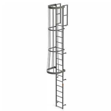 EGA Steel Fixed Cage Ladder by EGA Products – 44.25"L x 31"W x 50"H, Alloy Steel, Gray, Model FC16
