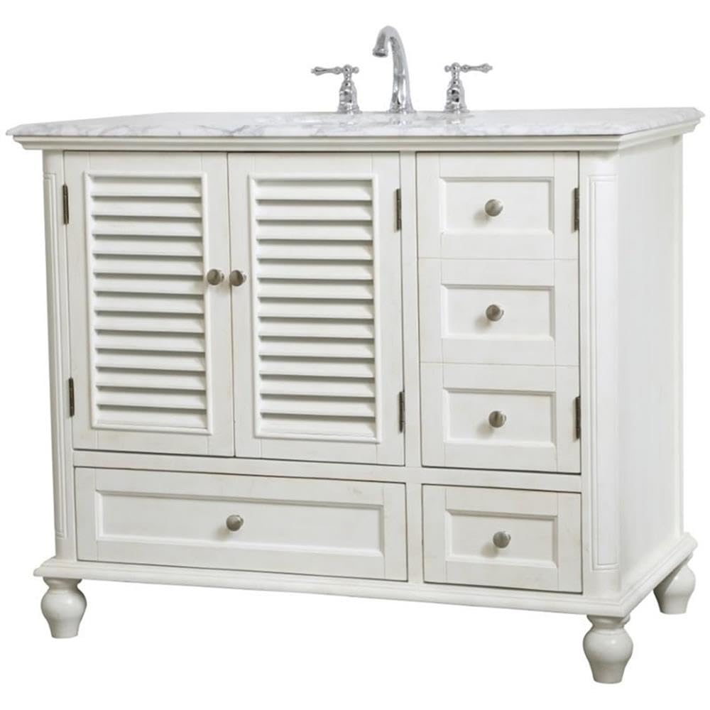 Elegant Decor 42" - Single / White / Contemporary Wheel Care