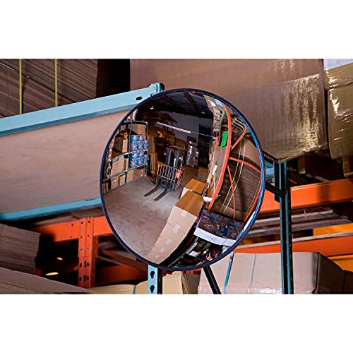 Round Glass Convex Mirror by Global Industrial – 12.5"L x 4"W, Glass, Silver, Model GIC 1200