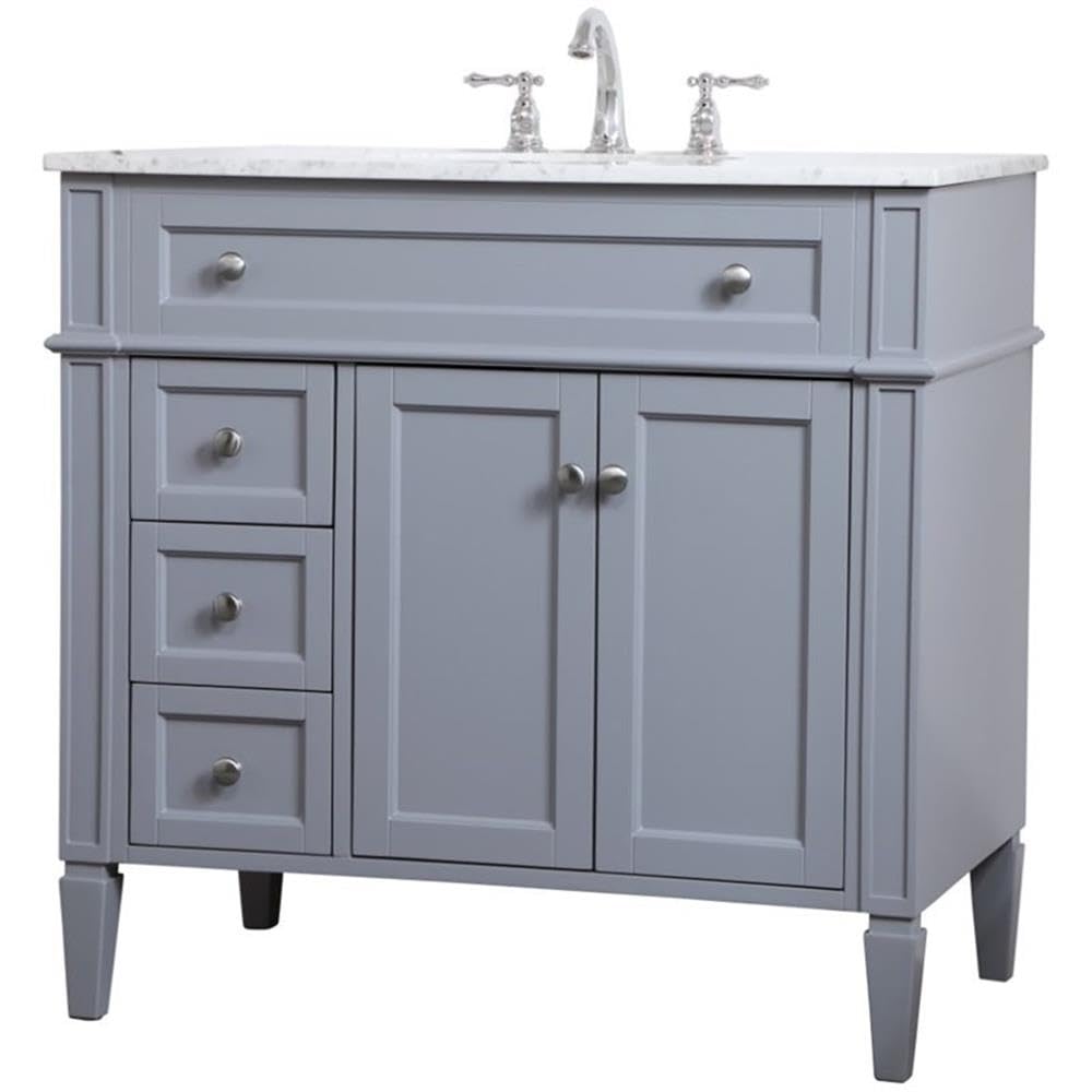 36 Inch Single Bathroom Vanity in Grey by Elegant Decor – 36" - Single, Wood, Gray,grey, Model VF12536GR
