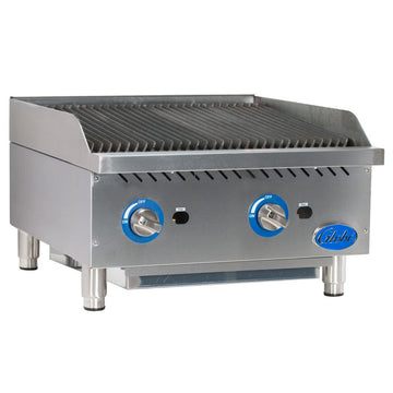 Countertop 24" Char Rock Gas Charbroiler by Globe Food Equipment – Stainless Steel, Model GCB24G-RK