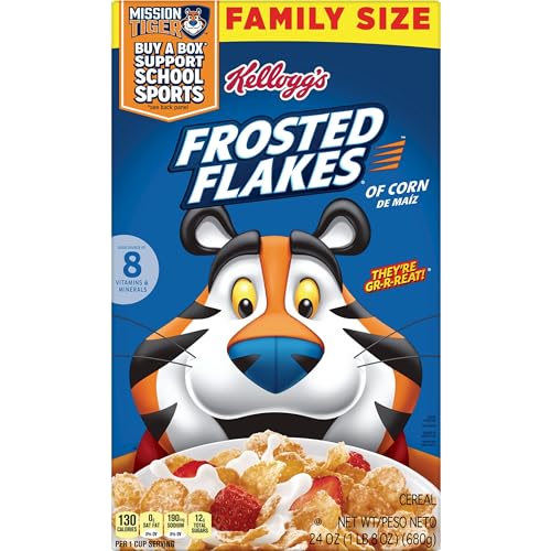 Kellogg's Frosted Flakes Original / 24 Ounce (Pack of 1) / BLUE Cold Cereal