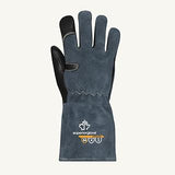 Superior Glove Endura 398KGLBGL-M 398KGLBGL Gloves, M, Cowhide Leather, Green, Fleece Lining, Gauntlet Cuff, 6 in L