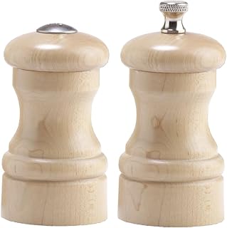 Chef Specialties 4 Inch Capstan Pepper Mill and Salt Shaker Set - Natural - Made in USA