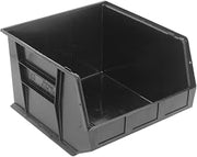 Quantum QUS270 Plastic Stacking Bin, 16-1/2 x 18 x 11 Black - Lot of 3