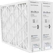 Honeywell FC100A1029 (2 Pack) - 16" x 25" x 4" Pleated Air Filter, MERV 11 Bundle with Same Day Supply Filter Change Reminder