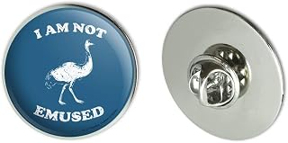 I Am Not Emused Emu Amused Funny Humor Metal 1.1" Tie Tack Hat Lapel Pin Pinback