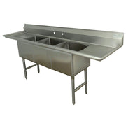 FC-3-2424-24RL-X Fabricated 3 Bowl Sink by Advance Tabco – 126.00x30.00x40.00, In Description, Check Images, Model 685-095