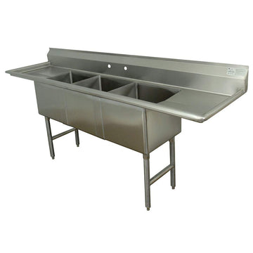 FC-3-2424-24RL-X Fabricated 3 Bowl Sink by Advance Tabco – 126.00x30.00x40.00, In Description, Check Images, Model 685-095
