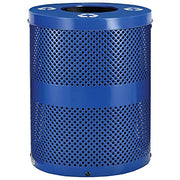 Thermoplastic Perforated Recycling Receptacle w/Flat Lid by Global Industrial – 32.0 gallons, Steel, Blue, Model 261959BL
