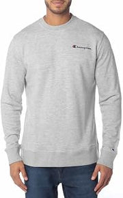 Champion Men's Long Sleeve French Terry Crewneck Pullover Sweatshirt (X-Large, Grey)