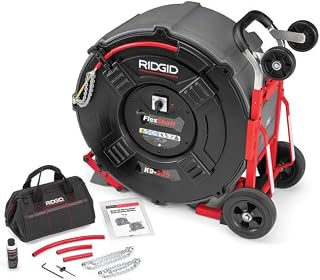 RIDGID 66593 FlexShaft® K9-306 Drain Cleaning Machine for 3” to 6” Pipes, Includes 125' 3/8" Cable and Kit, 1.5 HP Motor with I-Clutch™ Technology