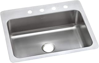 Elkay DSESR127221 Dayton Single Bowl Dual Mount Stainless Steel Sink, 27 x 22 x 8.0625"