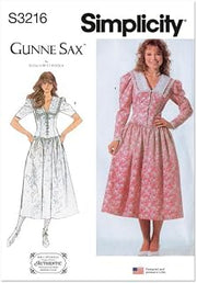 Simplicity S3216 Women's Vintage Gunne Sax Dress Sewing Pattern by Jessica McClintock, Sizes 6-14