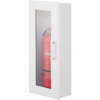 Fire Extinguisher Cabinet with Breakable Glass Window by Global Industrial – Alloy Steel, White, Model 670598