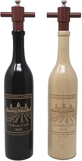 Chef Specialties Personalized Wine Bottle Pepper Mill and Salt Mill Set, Laser Engraved, Made in USA