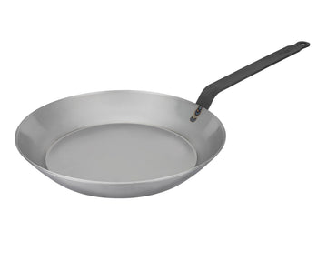 Bourgeat Black Carbon Steel Frying Pan by Matfer – 8 1/2", 1.0 liters, Carbon Steel, Gray, Model 62001