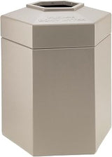 Commercial Zone Products PolyTec Series 45gal Hex Waste Container, Beige (737202)