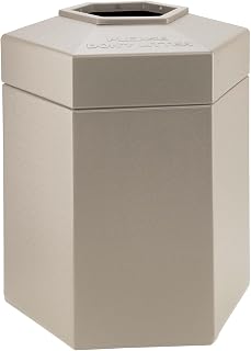 Commercial Zone Products PolyTec Series 45gal Hex Waste Container, Beige (737202)