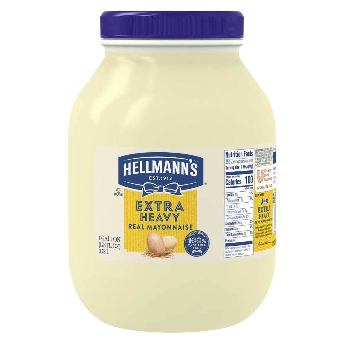 HELLMANN'S Mayonnaise / 128 Fl Oz (Pack of 1) / Extra Heavy Mayonnaise