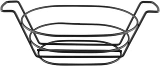 8.5" x 6" Black Oval Basket with Handles, Clipper Mill by GET 4-33785 (Qty,1)