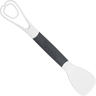Tovolo 3 in 1 Egg Tool Spatula Flipper Whisker Boiled Egg Spoon Thin Silicone Nylon Scoop and Spread Tool Great for Omelets Hard Soft Boiled Fried Scrambled Over Easy Medium Easy Egg Kitchen Utensil