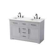 54" Double Bathroom Vanity in Grey by Elegant Kitchen and Bath – unspecified, Aluminum, Grey, Model VF85054DGR