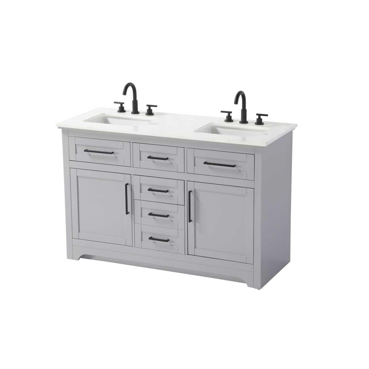 54" Double Bathroom Vanity in Grey by Elegant Kitchen and Bath – unspecified, Aluminum, Grey, Model VF85054DGR