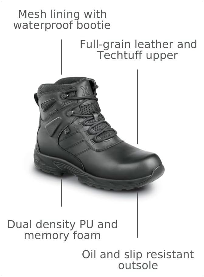 Men's Black Groton MaxTRAX Soft Toe Waterproof Hiker (12.0 EW) by SR Max – 12 X-Wide, Black, Model Men's Groton
