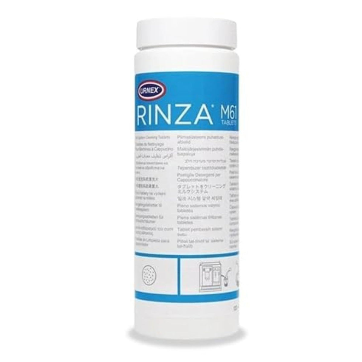 Rinza Milk Cleaning Tablets by Urnex – 1 Count (Pack of 1), Plastic, White, Model URN3301