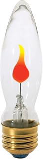 Satco S3660 120V Medium Base 2-3-Watt Flicker Bulb, Clear