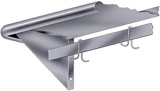 Advance Tabco PS-12-72-EC Wall Mounted Shelf with Pot Rack, 72" W x 12" D x 11-1/2"H