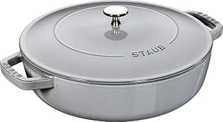 STAUB Cast Iron Chistera, Graphite-Grey, 28 cm | Induction, Chistera Aroma Rain Lid, Suitable for All Hob Types, Graphite-Grey