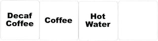 HUBERT Cling-On Labels for Hot Coffee Servers Set of 12-2"L x 2"H