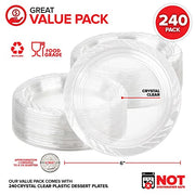 Stock Your Home 240 / 6 Inch / Clear Dessert Plates