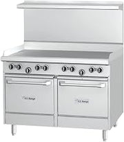Garland U48-G48SS U Series 48" Gas Restaurant Range with 48" Griddle & (2) Storage Bases