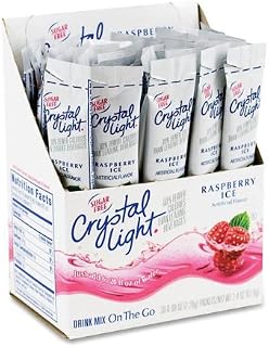 Crystal Light On The Go Sticks - 20oz Water Bottle Size - 30ct Boxes (Pack of 4) - Raspberry Ice