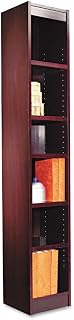 Alera ALE Narrow Profile Bookcase, Wood Veneer, Six-Shelf, 12w x 11-3/4d x 72h, Mahogany