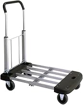 Wesco 272048 Professional Series Aluminum Platform Truck with Telefolding Handle, 330 lbs Load Capacity, 36-1/2" Height, 29-1/2" Length x 17-1/2" Width