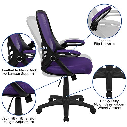 Flash Furniture Purple / Set of 1 / Contemporary Home Office Desk Chairs