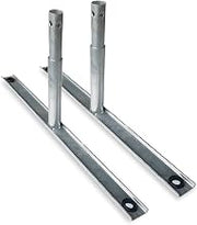 Global Industrial Flat Barrier Feet for Crowd Control Barrier, Galvanized, 2/Pack
