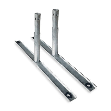 Flat Barrier Feet for Crowd Control Barrier by Global Industrial – Steel, Galvanized, Model G-BAR1.5-RFF2-GD