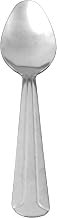 Thunder Group SLDO004 Dessert Spoon, 6.97", Medium-Weight, Simple line-Trimmed Handle, 18/0 Stainless Steel, Bright Finish, Domilion, Pack of 12