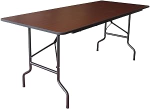 Global Industrial Folding Wood Table, 72"W x 30"L, Mahogany