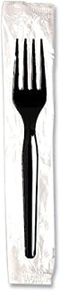 Dixie Medium-Weight Polystyrene Fork, Individually Wrapped, FM53C7, Black by GP PRO (Georgia-Pacific) (Case of 1,000 Forks)