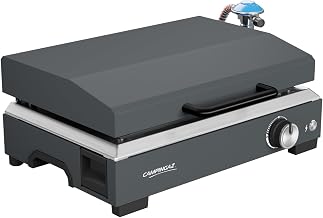 Campingaz Sigma 1 CV Gas Plancha Grill Plate with Lid 2.8 kW Hob Portable Table Grill Enamelled Steel Surface Burner with BlueFlame Technology for Mediterranean Grilling